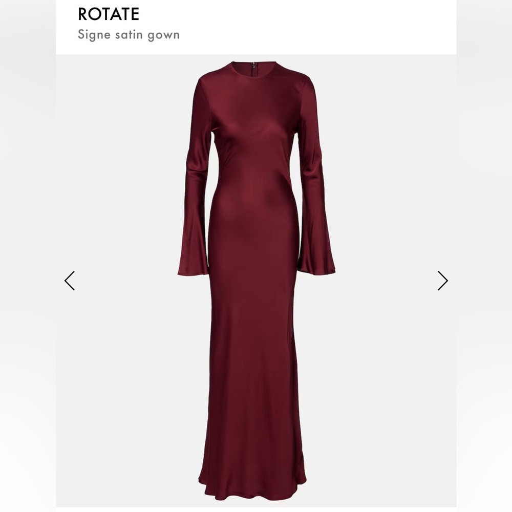 ROTATE Long Sleeve Maxi Burgundy Dress